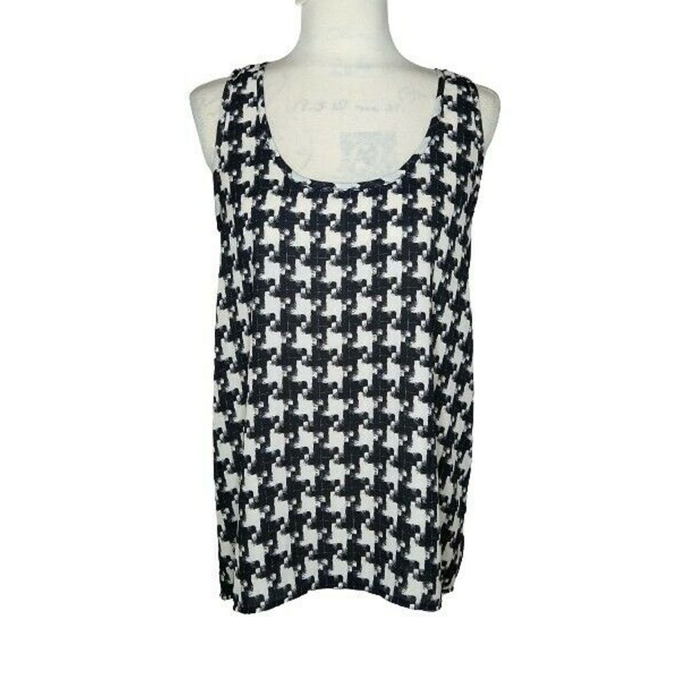 PLEIONE  Houndstooth Pattern Blouse Women's Small
